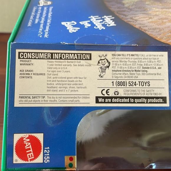 1994 Rare Misprint Boxart Happy Holidays Barbie Special Edition NIB Mint - Picture 5 of 14